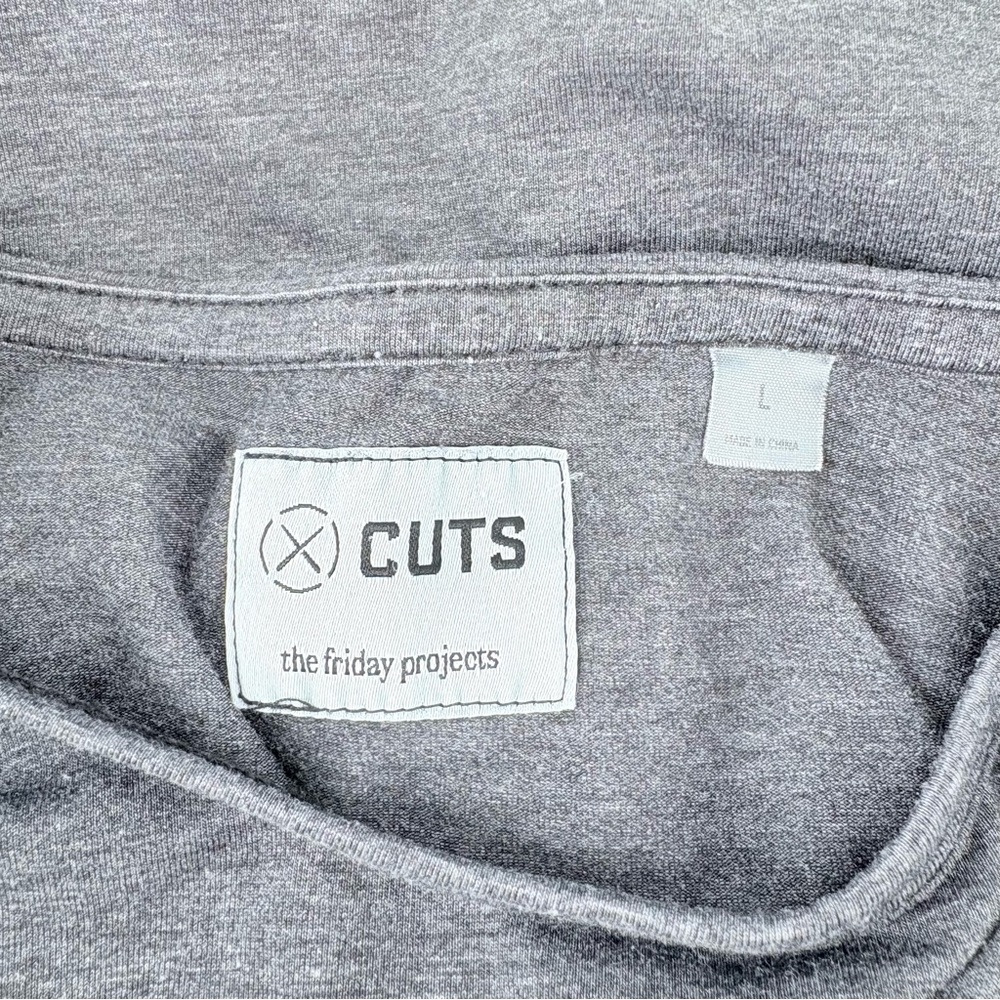 Cuts Clothing Mens Gray Short Sleeve T-Shirt - Picture 6 of 7